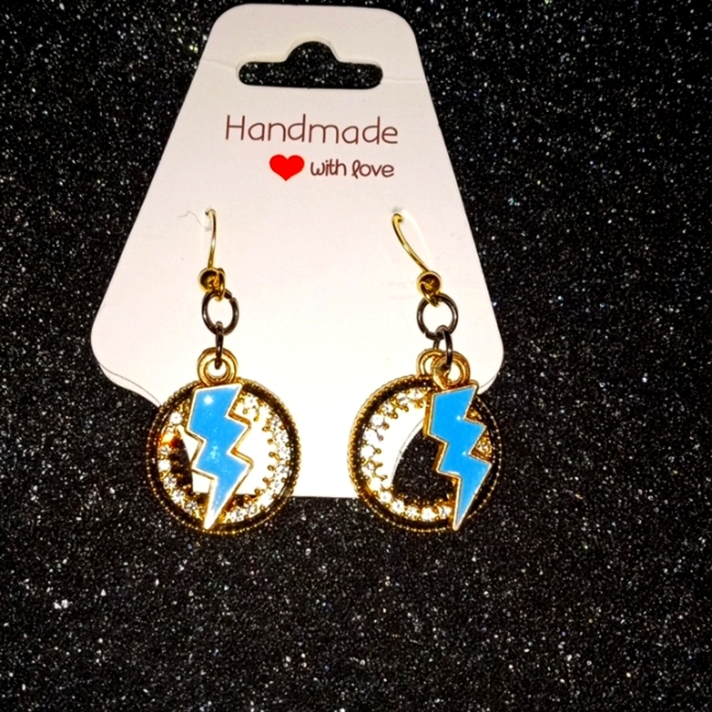 Blue lightning ⚡ bult earrings ❤️
